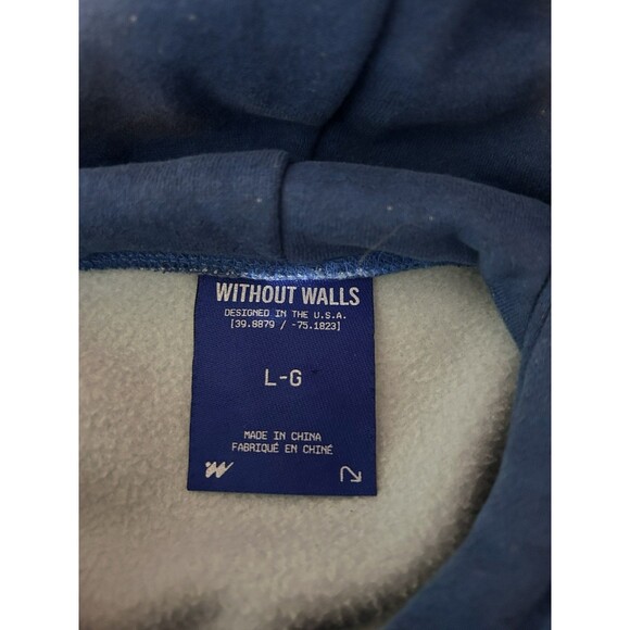 Without Walls Pullover Hoodie Mens Large Fleece Two Toned Blue - Picture 4 of 8